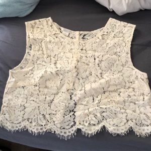Ivory Lace Crop Top